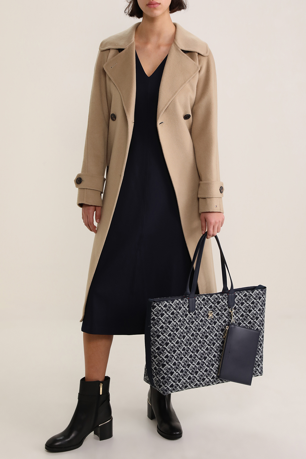 מעיל טרנץ' צמר ברכיסה כפולה